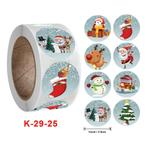 500 stickers labels kerstetiketten merry christmas k29-25, Nieuw