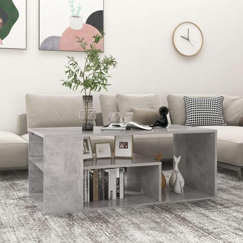 vidaXL Salontafel 100x50x40 cm bewerkt hout betongrijs, Huis en Inrichting, Tafels | Salontafels, Nieuw, Verzenden