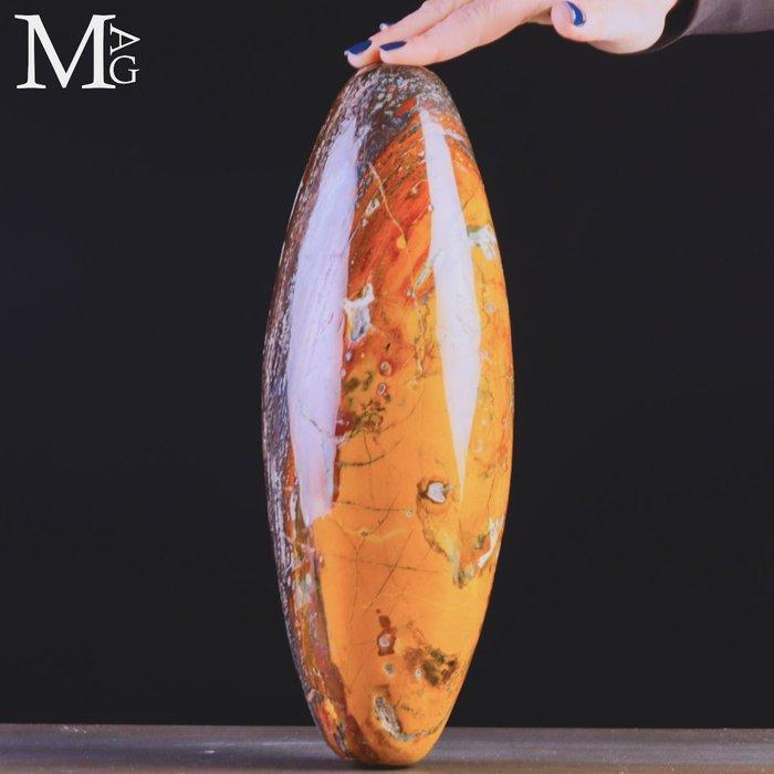 Agatiseerde jaspis Shiva Lingam – met de hand gesneden uit, Verzamelen, Mineralen en Fossielen