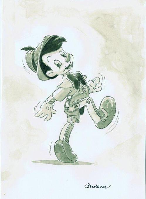 Cardona - 1 Watercolour - Pinocchio, Livres, BD