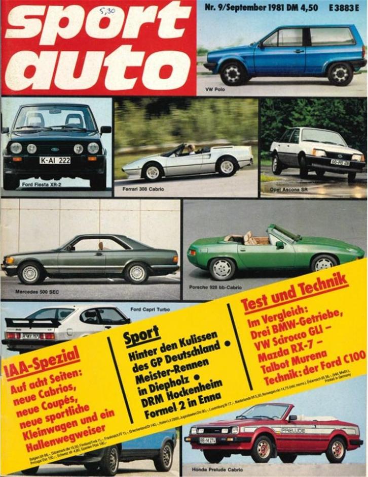 1981 SPORT AUTO MAGAZINE 09 DUITS, Boeken, Auto's | Folders en Tijdschriften, Ophalen of Verzenden