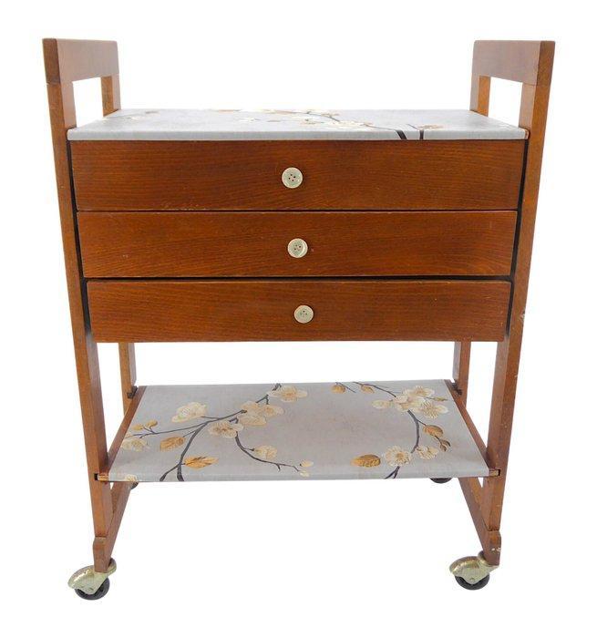 Naaidoos - Hout - Vintage model Fisarmonica met drie, Antiquités & Art, Art | Objets design