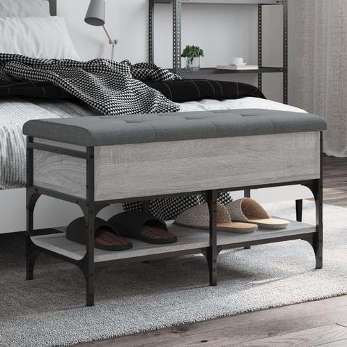 vidaXL Schoenenbank 82x42x45 cm bewerkt hout grijs sonoma, Huis en Inrichting, Overige Huis en Inrichting, Nieuw, Verzenden