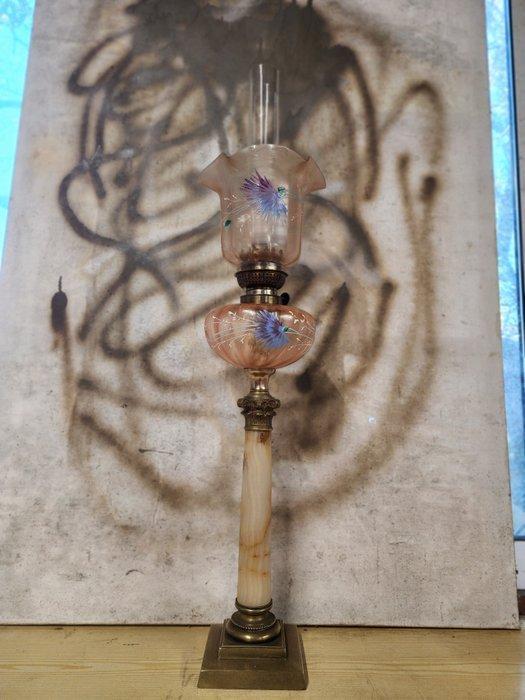 Olielamp - Crystal, Glas, Marmer, Brons, Legering, Antiek en Kunst, Antiek | Overige Antiek