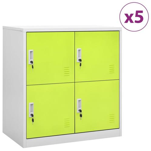 vidaXL Lockerkasten 5 st 90x45x92,5 cm staal lichtgrijs en, Huis en Inrichting, Kasten | Overige, Nieuw, Verzenden