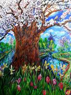 Elena Polyakova (1970) - Tulips park Keukenhof.nl, Antiek en Kunst, Kunst | Schilderijen | Klassiek