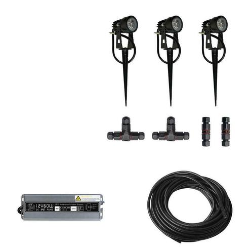 3x LED grond spot - 12V - 3 watt - complete set, Télécoms, Émetteurs & Récepteurs, Envoi
