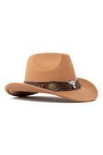 Cowboyhoed Bruin Wolvilt Stier Bruine Cowboy Western Hoed St, Ophalen of Verzenden, Nieuw