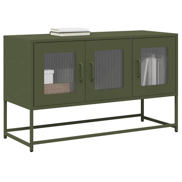 vidaXL Tv-meubel 100,5x39x60,5 cm koudgewalst staal, Huis en Inrichting, Kasten |Televisiemeubels, Nieuw, Verzenden