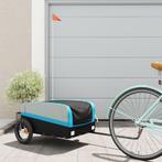 vidaXL Fietstrailer 30 kg ijzer zwart en blauw, Fietsen en Brommers, Verzenden, Nieuw