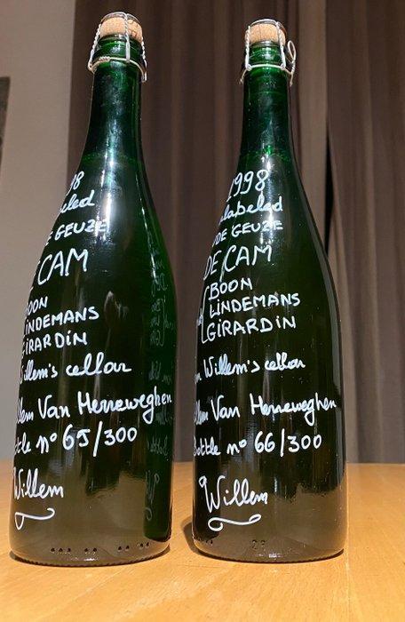 De Cam - Ongeëtiketteerd 1998 - 75cl - 2 flessen, Verzamelen, Wijnen