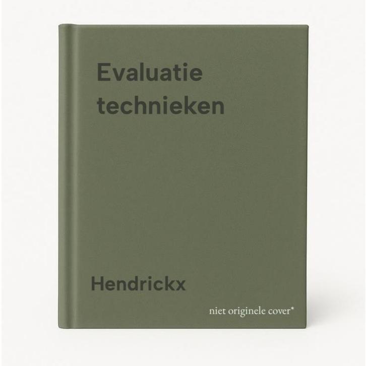 Evaluatie technieken 9789065650313 Hendrickx, Boeken, Overige Boeken, Gelezen, Verzenden