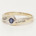 Bague - 14 carats Or blanc, Or jaune Saphir - Diamant, Nieuw