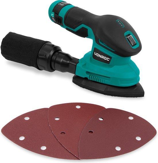2dekans | VONROC Accu Schuurmachine 12V - Incl. Accu, usb-c, Doe-het-zelf en Bouw, Gereedschap | Schuurmachines, Ophalen of Verzenden
