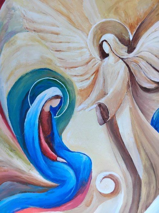 Mariacristina Valletti - Annunciazione, Antiek en Kunst, Kunst | Schilderijen | Modern