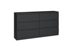 Ladekast  140 cm 6 lades zwart Zwart (Slaapkamer), Huis en Inrichting, 5 laden of meer, Verzenden, Nieuw, Overige houtsoorten