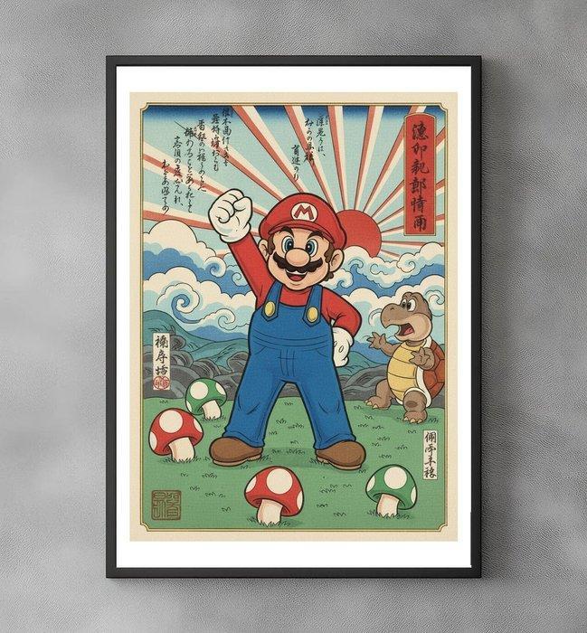 Sato Hageshi - Super Mario in Ukiyo-e - Pop Art - Signed and, Games en Spelcomputers, Spelcomputers | Overige Accessoires