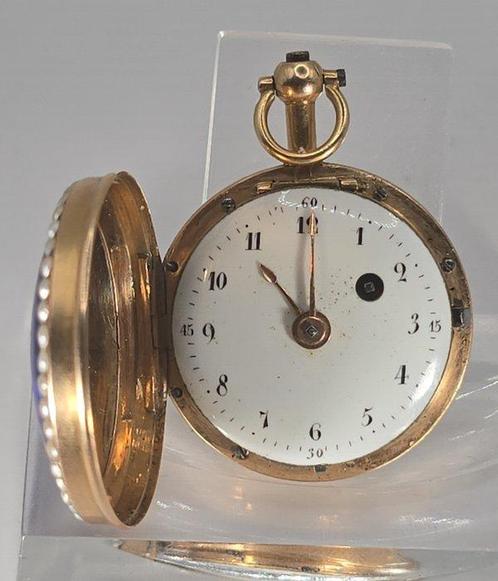 Paris - 18kt. Prunkspindeluhr - Savonette - zwei Perlenringe, Handtassen en Accessoires, Horloges | Heren