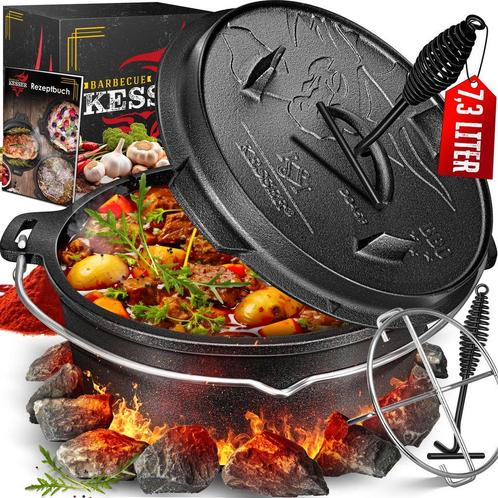 KESSER® Dutch Oven Set - 7,3L - Vuurpan - Stoofpan - Gietijz, Huis en Inrichting, Woonaccessoires | Overige, Verzenden