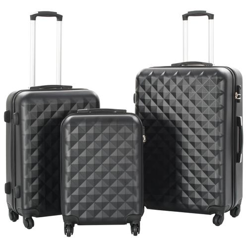 vidaXL 3-delige Harde kofferset ABS zwart, Bijoux, Sacs & Beauté, Valises, Envoi