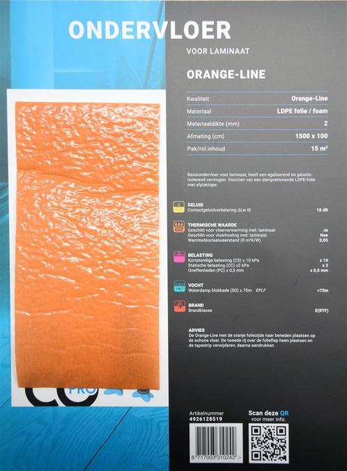 Floorlife Co-pro orange-line 15000x1000x2mm, Doe-het-zelf en Bouw, Vloerdelen en Plavuizen, Ophalen of Verzenden