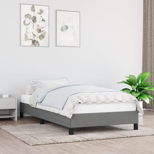 vidaXL Cadre de lit Gris foncé 80 x 200 cm Tissu, Maison & Meubles, Chambre à coucher | Lits, Neuf, Envoi