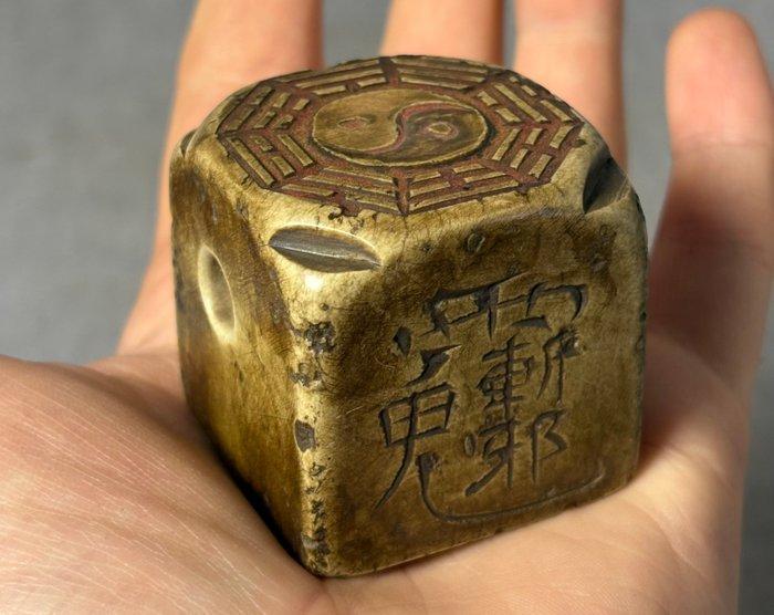 Sceau spécial Yin-Yang / I Ching 8 trigrammes - Pierre -, Antiek en Kunst, Antiek | Overige Antiek