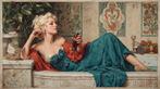 I_KONIQ - Art deco woman enjoy coca-cola in oilpaint style, Nieuw