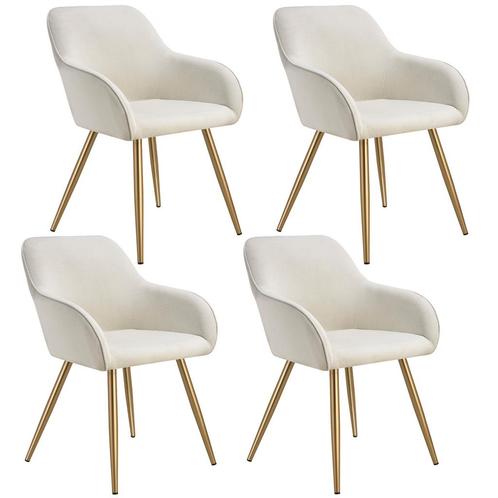 tectake Eetkamerstoel Marilyn, koordlook, gestoffeerd - crem, Huis en Inrichting, Stoelen, Verzenden
