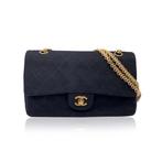 Chanel - Vintage Black Jersey Double Flap 2.55 Bag, Nieuw