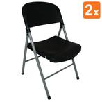 Opklapbare Stoelen | Kunststof/Staal | Black | Grijs Frame, Verzenden, Nieuw in verpakking