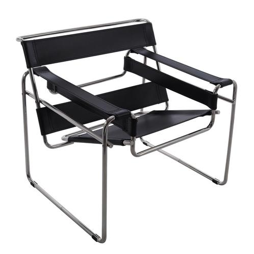 lounge stoel Wassily stijl zwart, Maison & Meubles, Fauteuils, Envoi