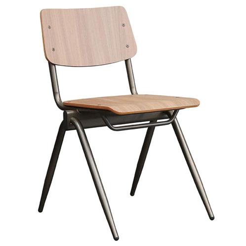 Stoel | Hout/Metaal | Lichtbruin Walnoot | Zwart Frame |, Zakelijke goederen, Horeca | Keukenapparatuur, Nieuw in verpakking, Verzenden