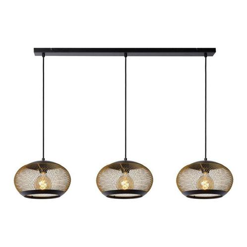 Hanglamp Lucide LUCAS -  - 3xE27 - Mat Goud /, Maison & Meubles, Lampes | Suspensions, Envoi