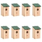 vidaXL Vogelhuisjes 8 st 12x12x22 cm hout, Jardin & Terrasse, Maisons & Bains d'oiseaux, Verzenden