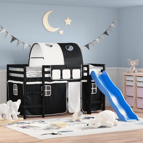 vidaXL Kinderhoogslaper met tunnel 80x200 cm grenenhout wit, Huis en Inrichting, Slaapkamer | Bedden, Nieuw, Verzenden