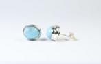 Larimar 2 x oorstekers- 2.58 g - (2)