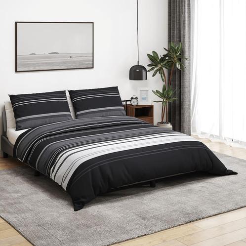 vidaXL Dekbedovertrekset 260x240 cm katoen zwart en wit, Huis en Inrichting, Slaapkamer | Beddengoed, Nieuw, Verzenden