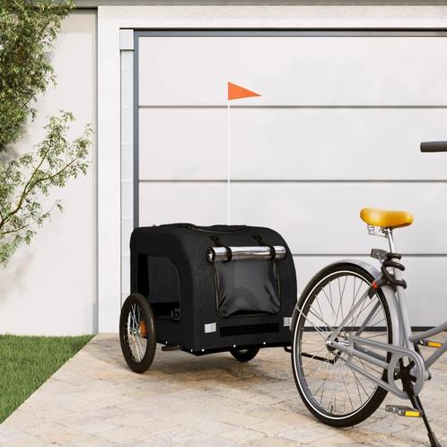 vidaXL Hondenfietstrailer oxford stof en ijzer zwart, Dieren en Toebehoren, Overige Dieren-accessoires, Nieuw, Verzenden