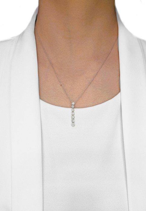 Halsketting - 18 karaat Witgoud - 0.50ct. tw. Diamant, Handtassen en Accessoires, Kettingen