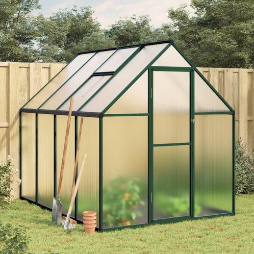 vidaXL Tuinkas met basisframe 224x169x195 cm aluminium groen, Jardin & Terrasse, Serres, Envoi