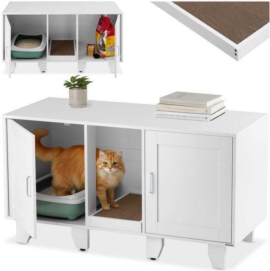 2dekans | tectake® Kattenkast Freya - 2-in-1 Kast Met Twee, Dieren en Toebehoren, Katten-accessoires, Ophalen of Verzenden