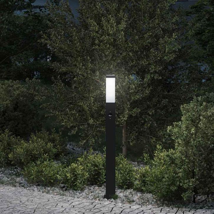 vidaXL Bolderverlichting met sensor 80 cm zwart IP44, Huis en Inrichting, Lampen | Overige, Nieuw, Verzenden