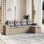 vidaXL Salon de jardin avec coussins 5pcs mÃ©lange beige, Verzenden, Salons de jardin