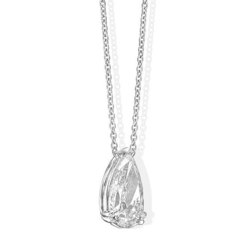 Collier avec pendentif - 18 carats Or blanc - 3.01ct. tw., Handtassen en Accessoires, Antieke sieraden