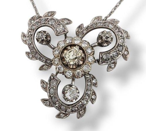 Halsketting - 18 karaat Witgoud, Antieke 18K witgouden, Handtassen en Accessoires, Kettingen