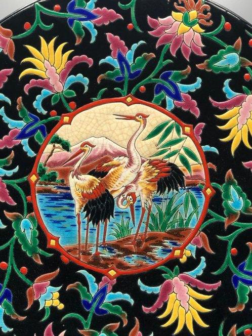 Longwy - Albert Kirchtetter - Schotel - Keramiek - Émaux de, Antiek en Kunst, Antiek | Glaswerk en Kristal