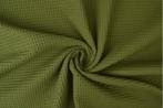 10 meter wafelstof - Mosgroen - 150cm breed, Verzenden, 120 cm of meer, Katoen, Groen