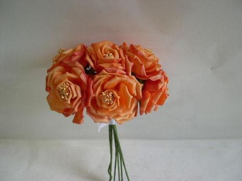 Wild Rose7 cm. ORANJE / bundel op=op Wild Rose, Huis en Inrichting, Woonaccessoires | Kunstplanten en Kunstbloemen, Nieuw