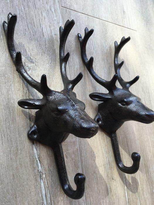 Decoratief ornament (2) - Europa - SET HERTEN GEWEI HAKEN, Antiek en Kunst, Kunst | Designobjecten